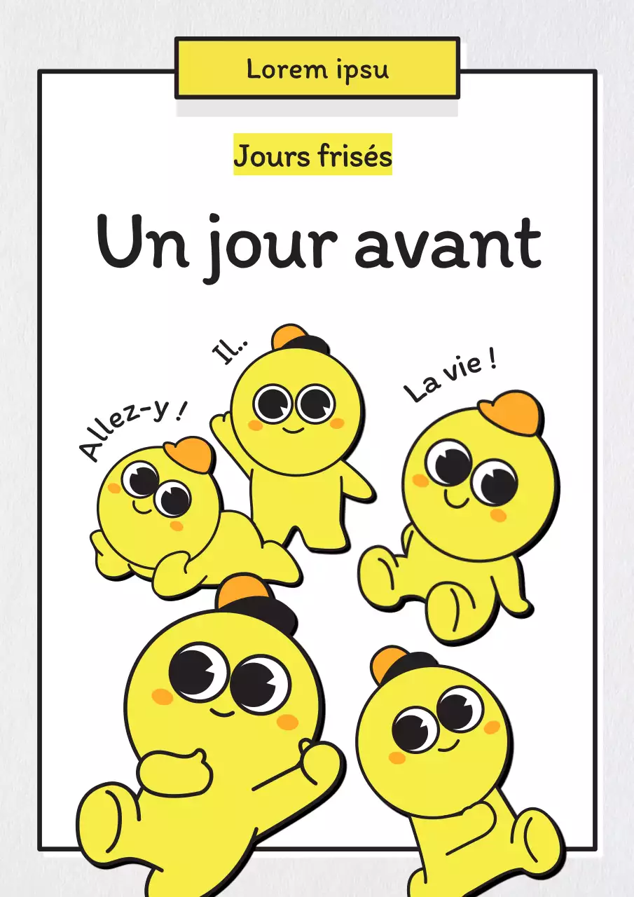 Couverture de webcomic en quadrichromie en blanc et jaune
