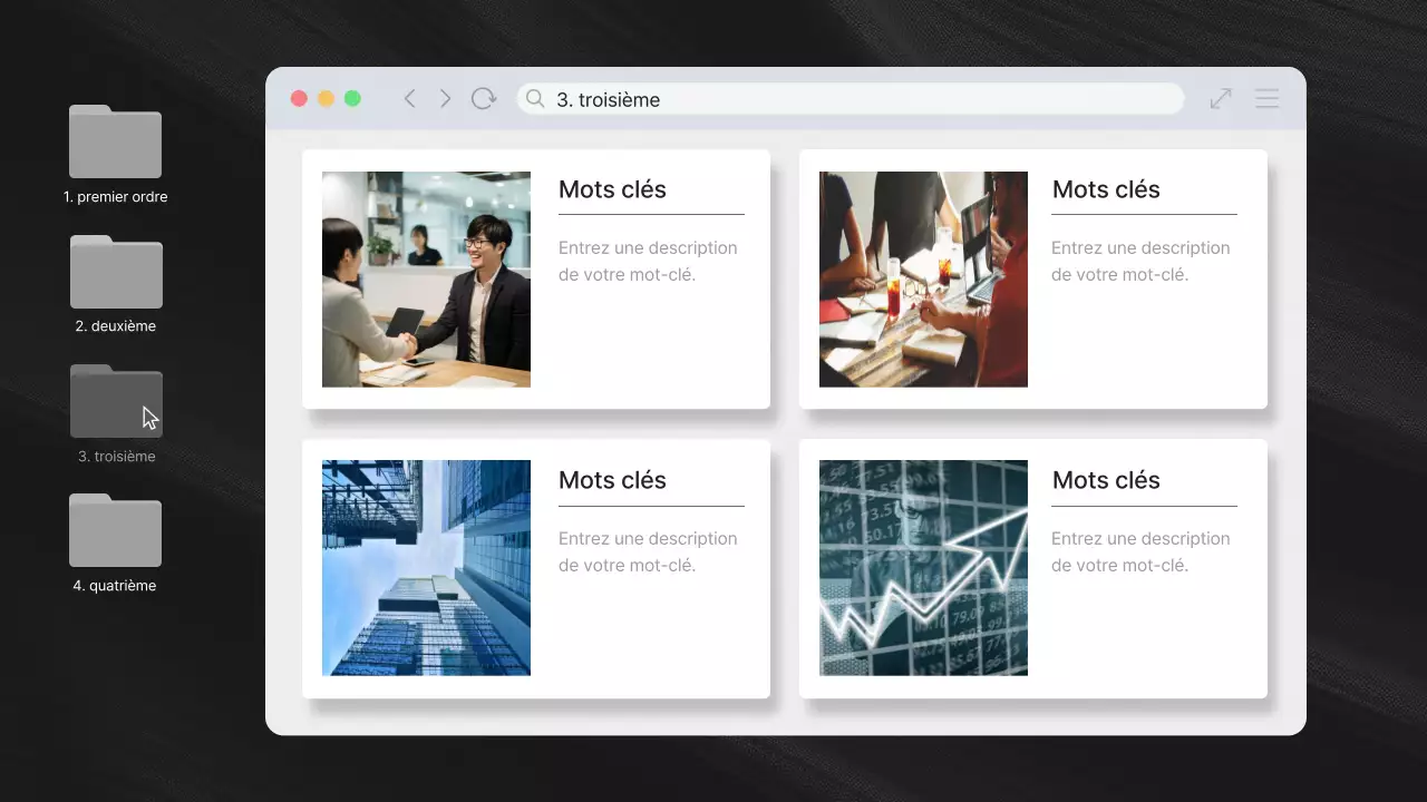 Proposition d'interface utilisateur moderne en noir