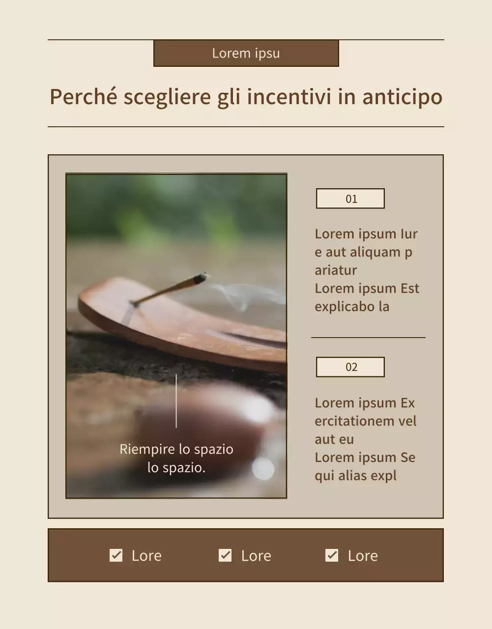 Una semplice proposta di finanziamento di incentivi in beige e marrone