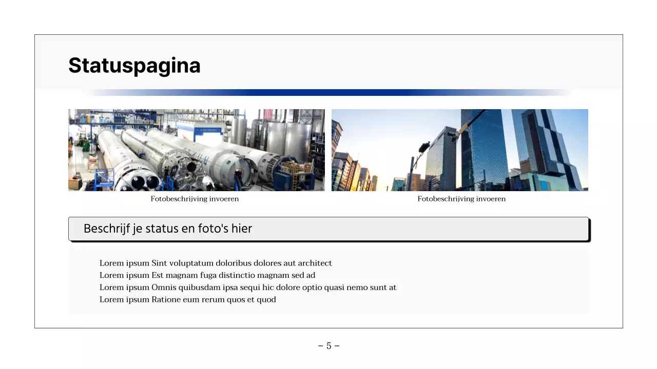 Eenvoudig afdrukbaar rapport in zwart en marineblauw