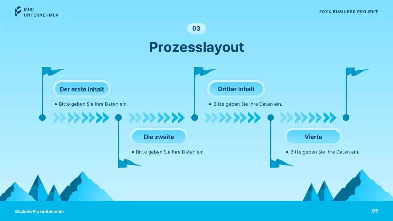 Einfache Geschäftspräsentationen in Blau