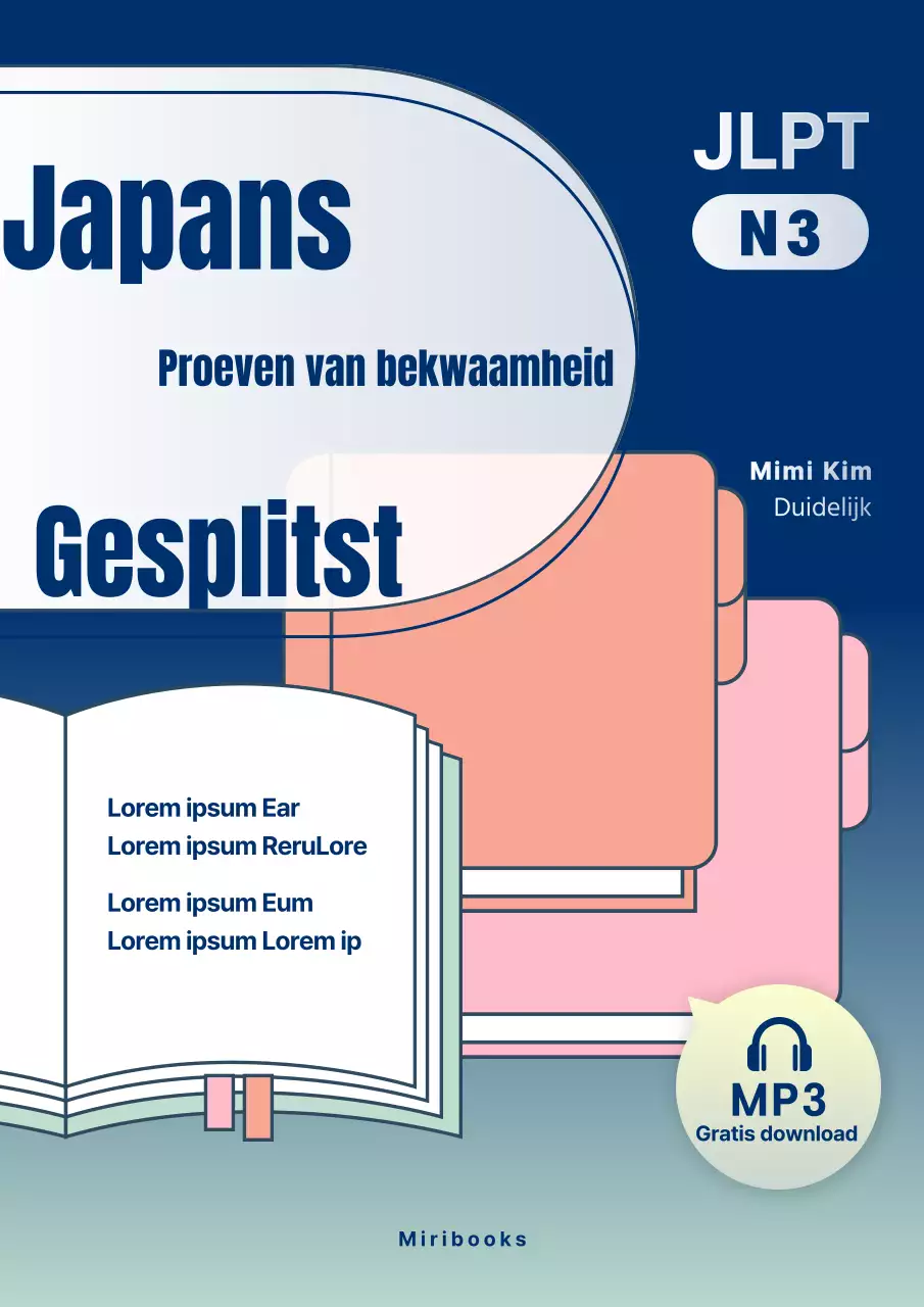 Modern Japans vragenboek in marineblauw en oranje