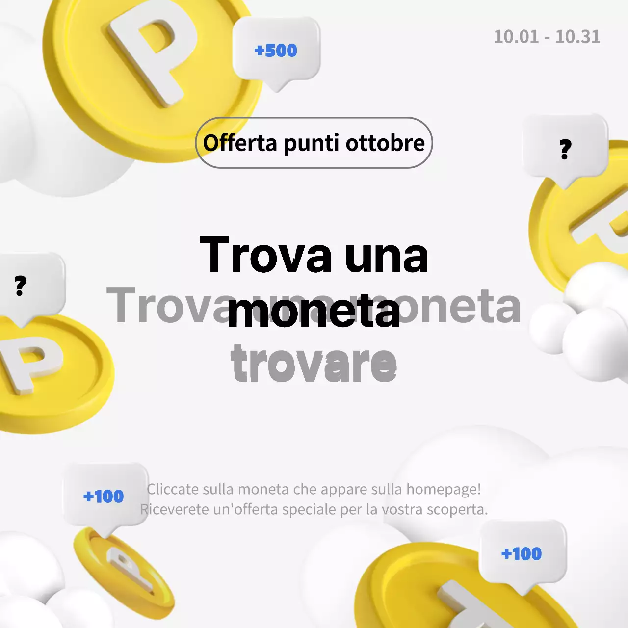 Promuovere eventi di tendenza con le monete con punti gialli su sfondo grigio