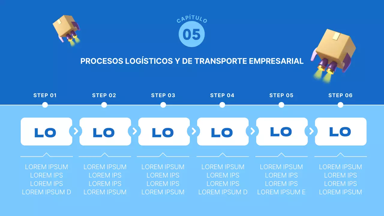 Un sencillo plan de negocio logístico en azul