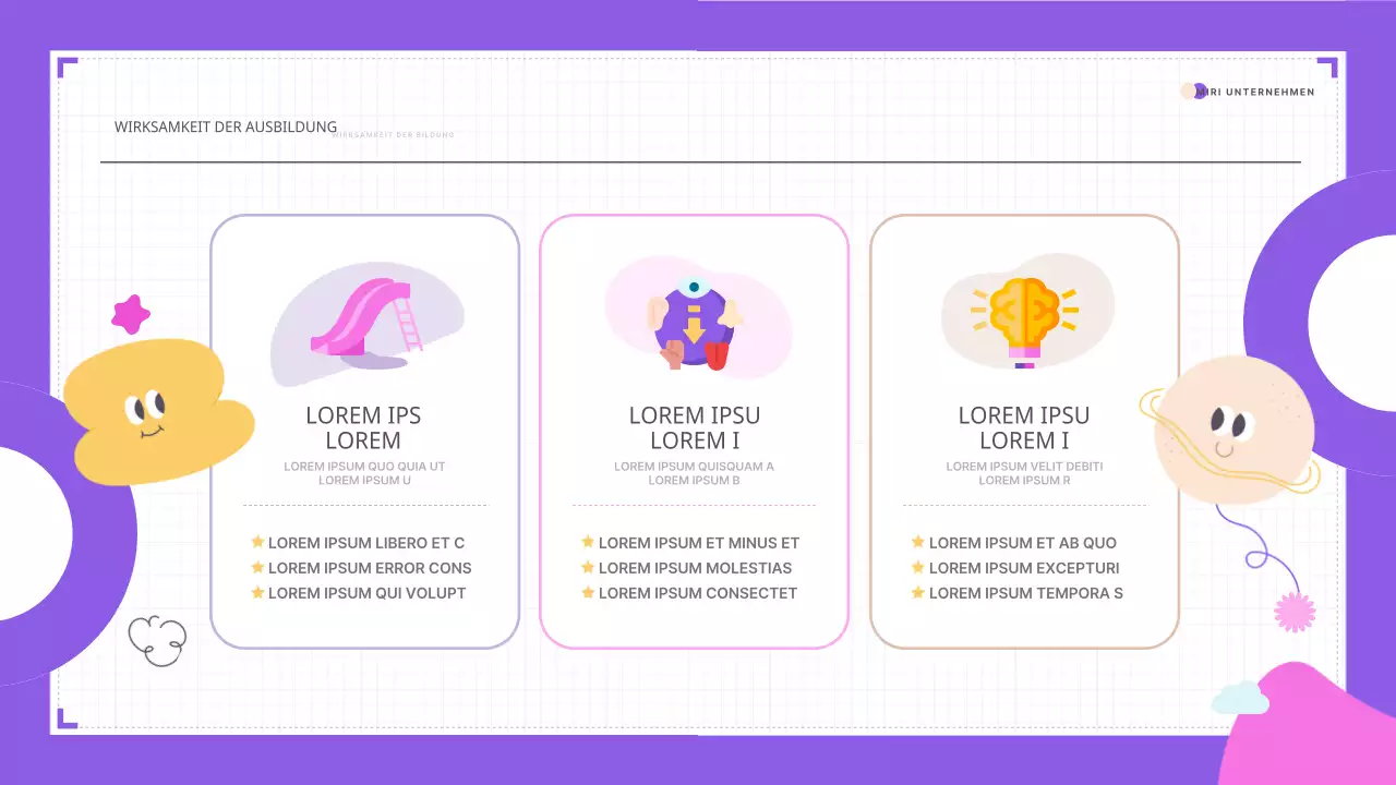 Niedliche rosa und lila Ausbilder Portfolio-Präsentation