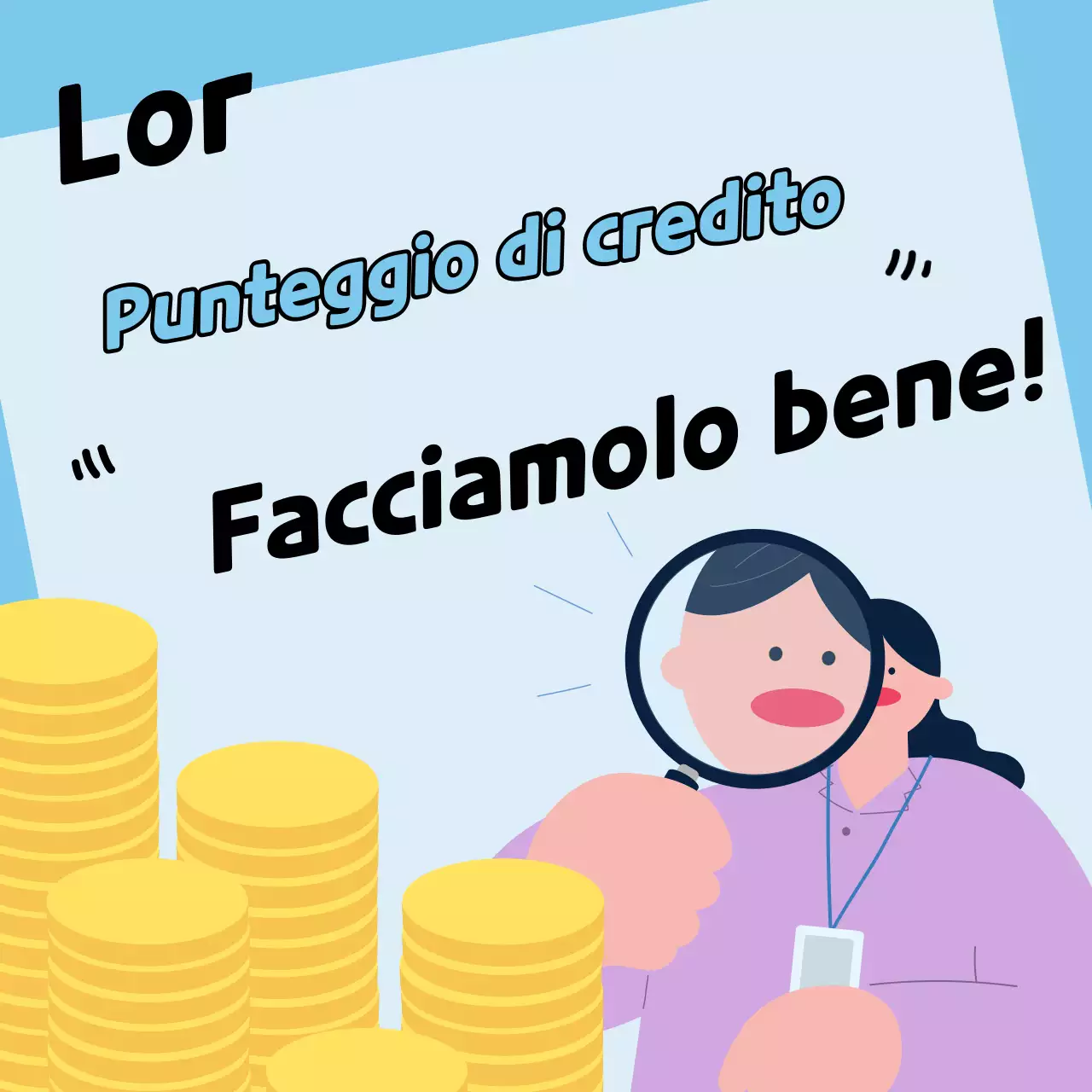 Informazioni semplici e di colore azzurro per la gestione del punteggio di credito