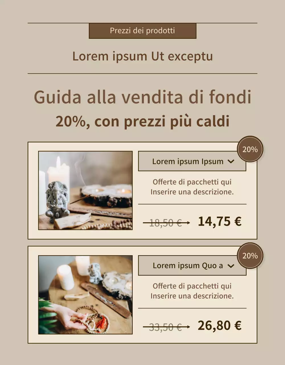 Una semplice proposta di finanziamento di incentivi in beige e marrone