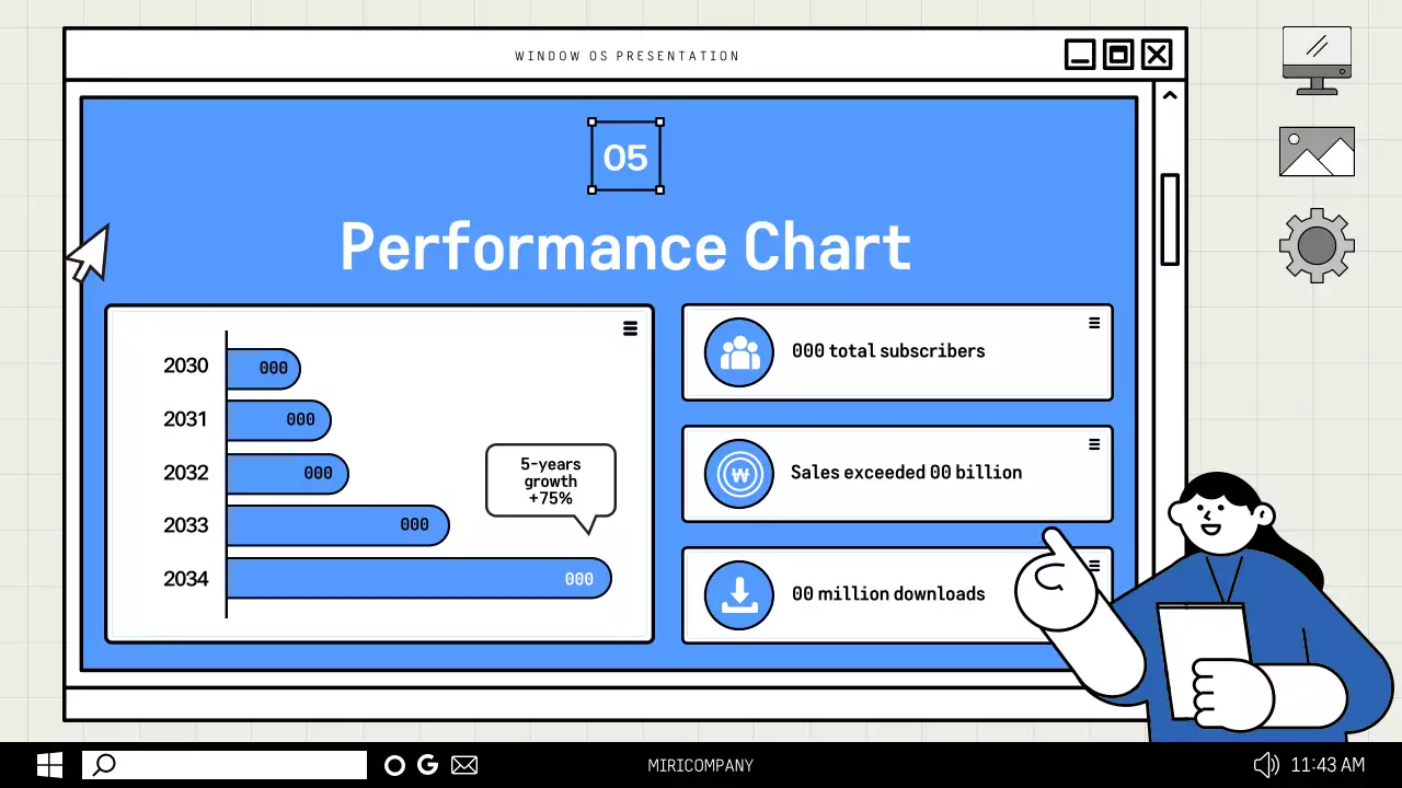 블루 모던 데스크탑 프레젠테이션