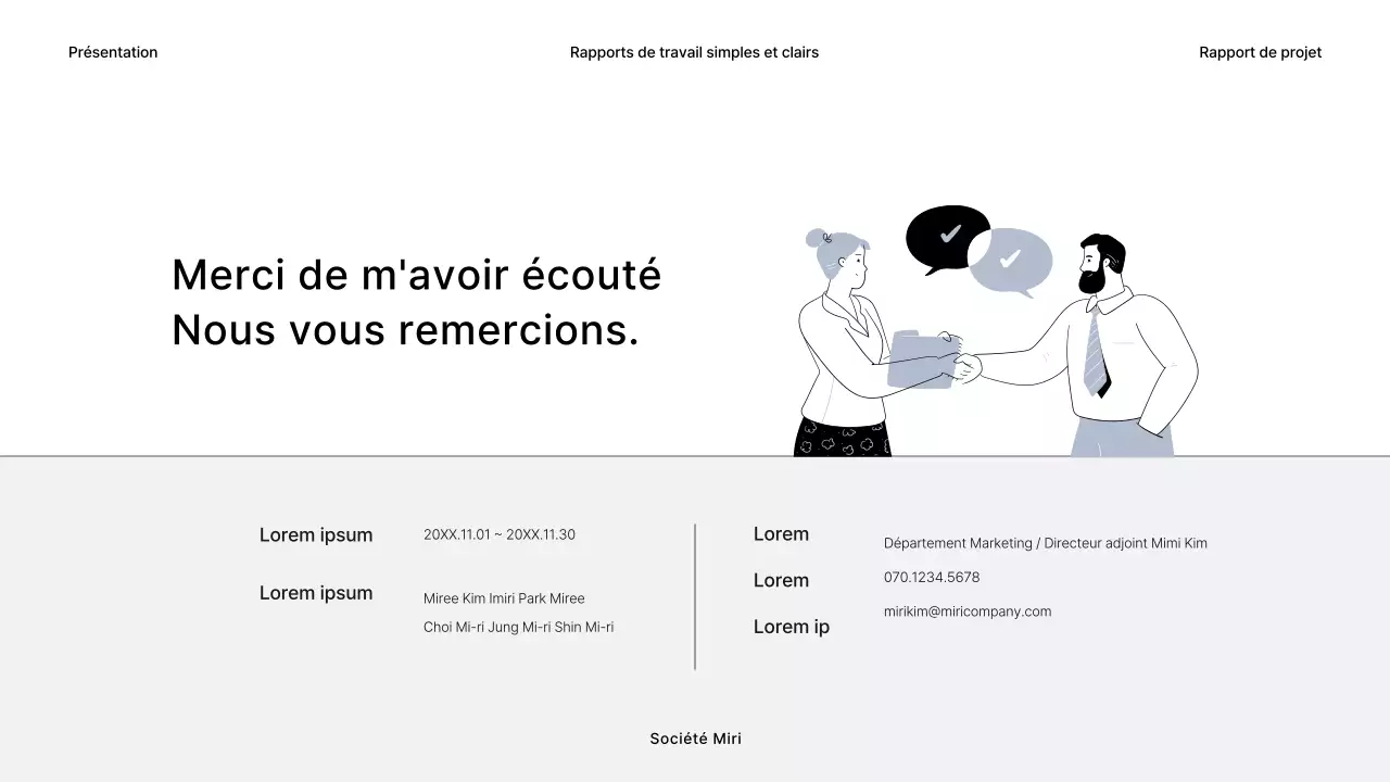 Rapports d'activité simples en gris et noir