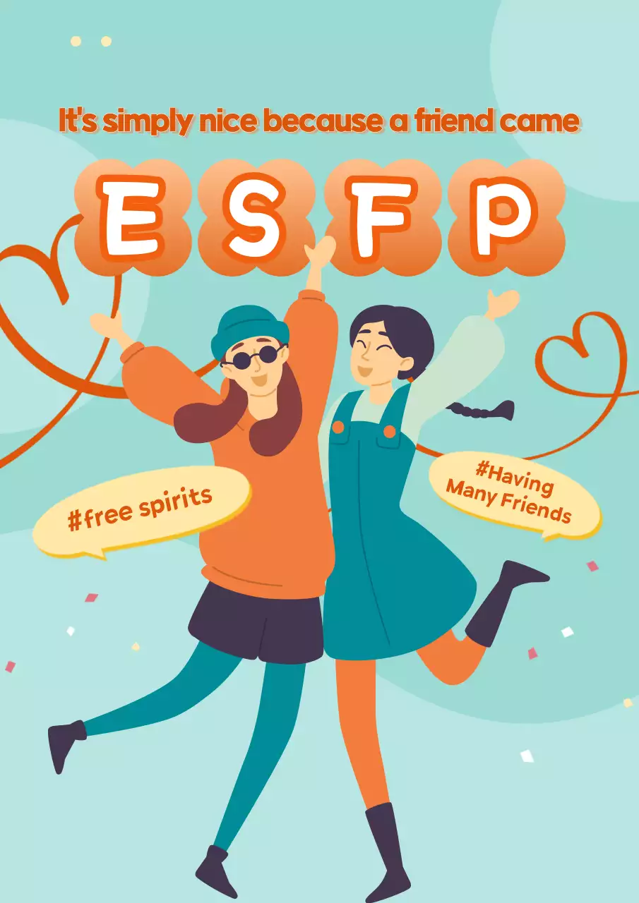 주황색과 민트색의 키치한 성격유형 게시글