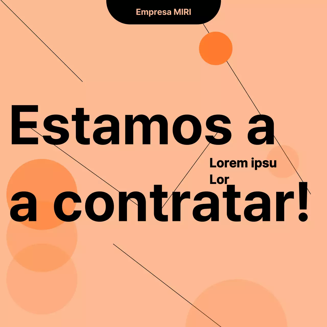 Um simples cartão de recrutamento laranja e pretoNotícias