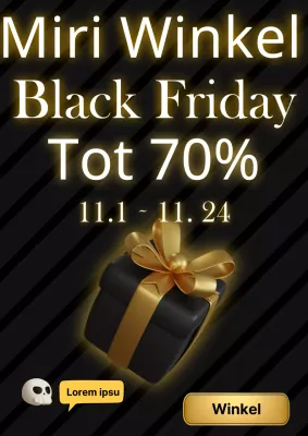 Een eenvoudige Black Friday-verkoopadvertentie in zwart en goud