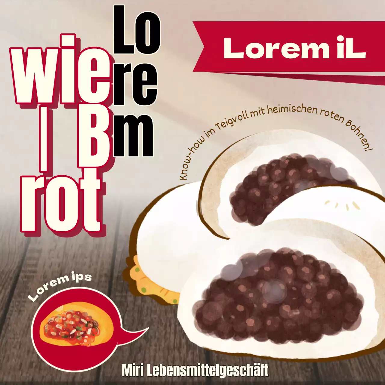 Werben Sie für die rote Winterleckerei, das Brötchen.