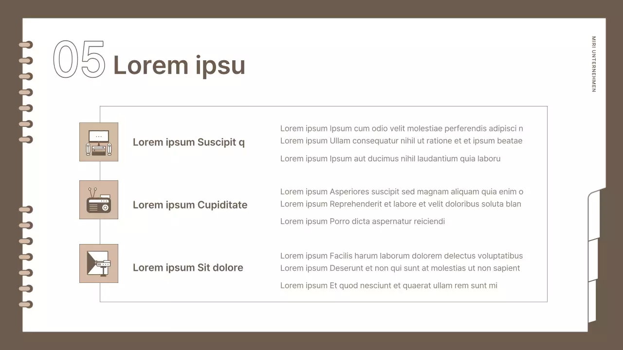 Einfacher, gebrandeter Eventplaner in Braun