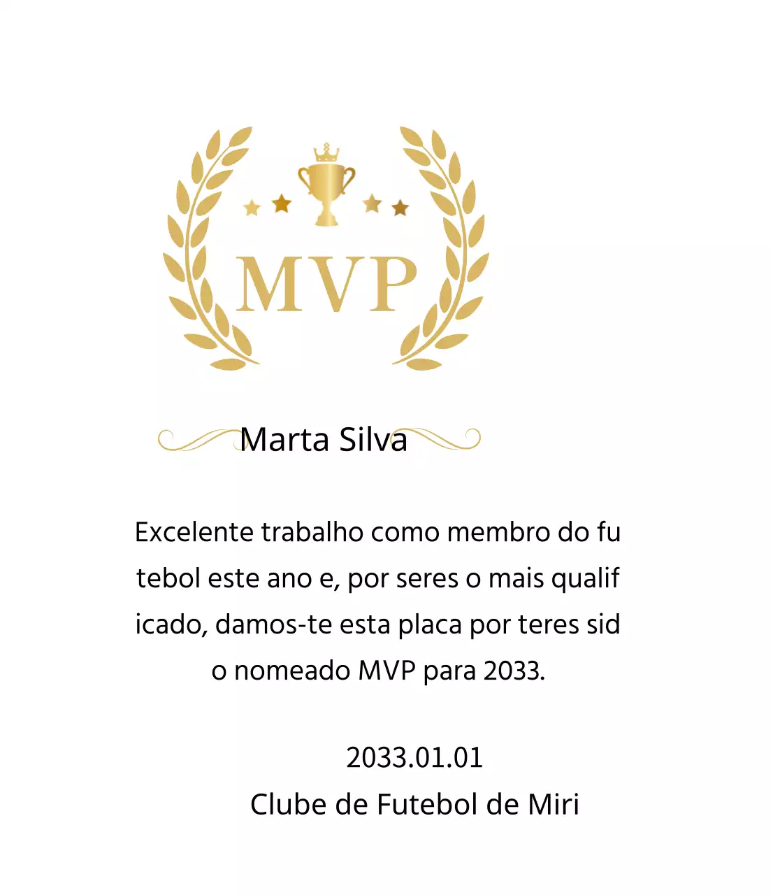 Luxuosas placas de campeonato com louros e troféus em ouro