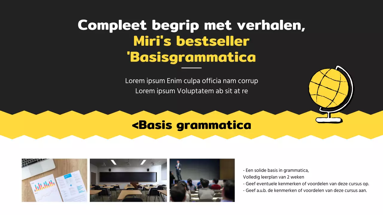 Gele en zwarte trainingsgids voor modern leren