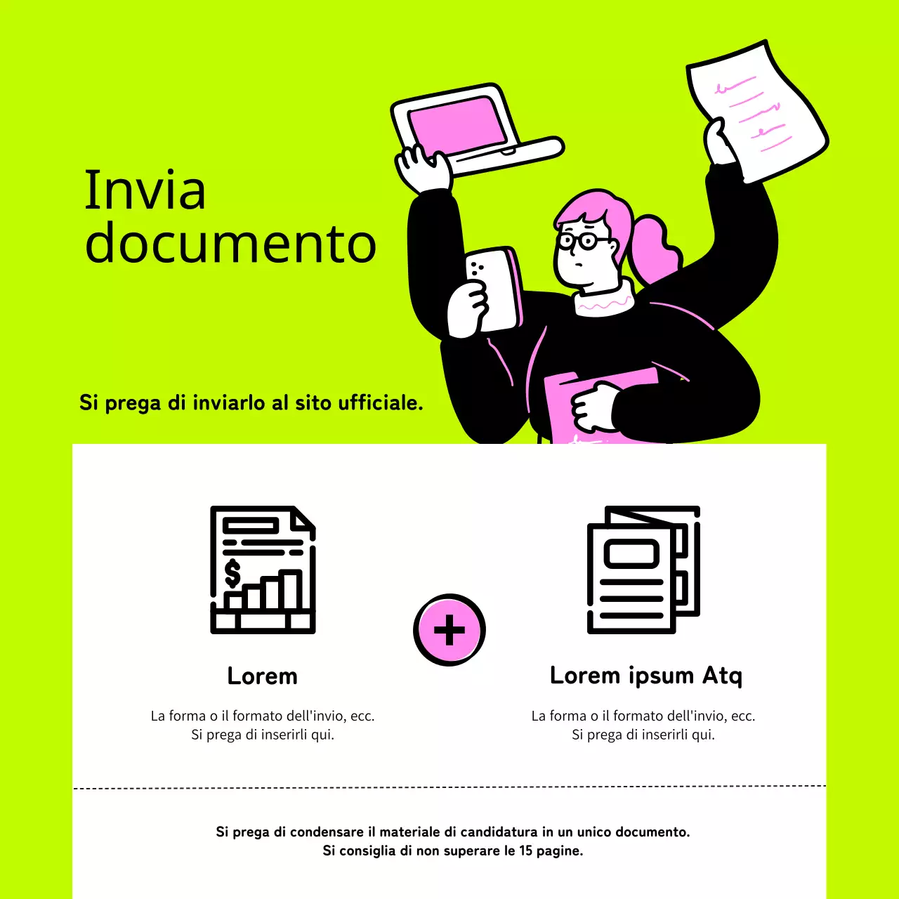 Promuovete un concorso d'impresa interno con un look pop art rosa e neon