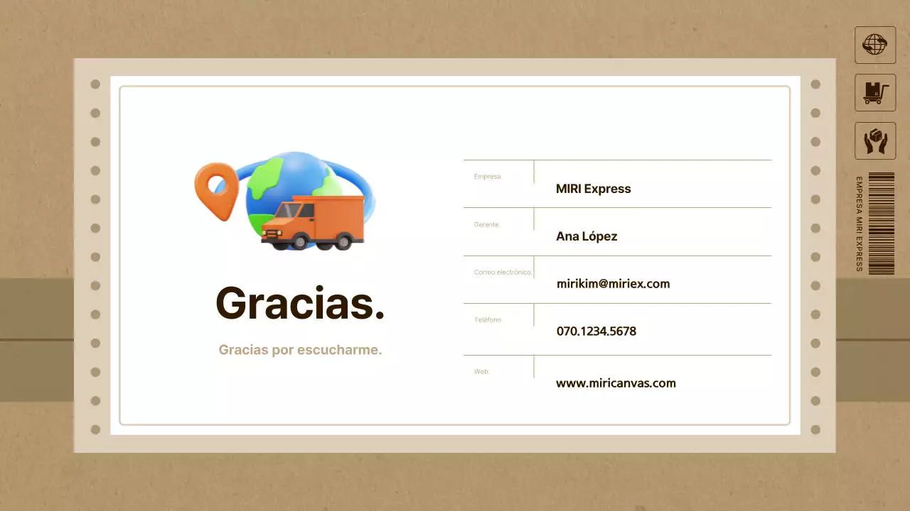 Plan de empresa de mensajería sencillo en marrón y beige