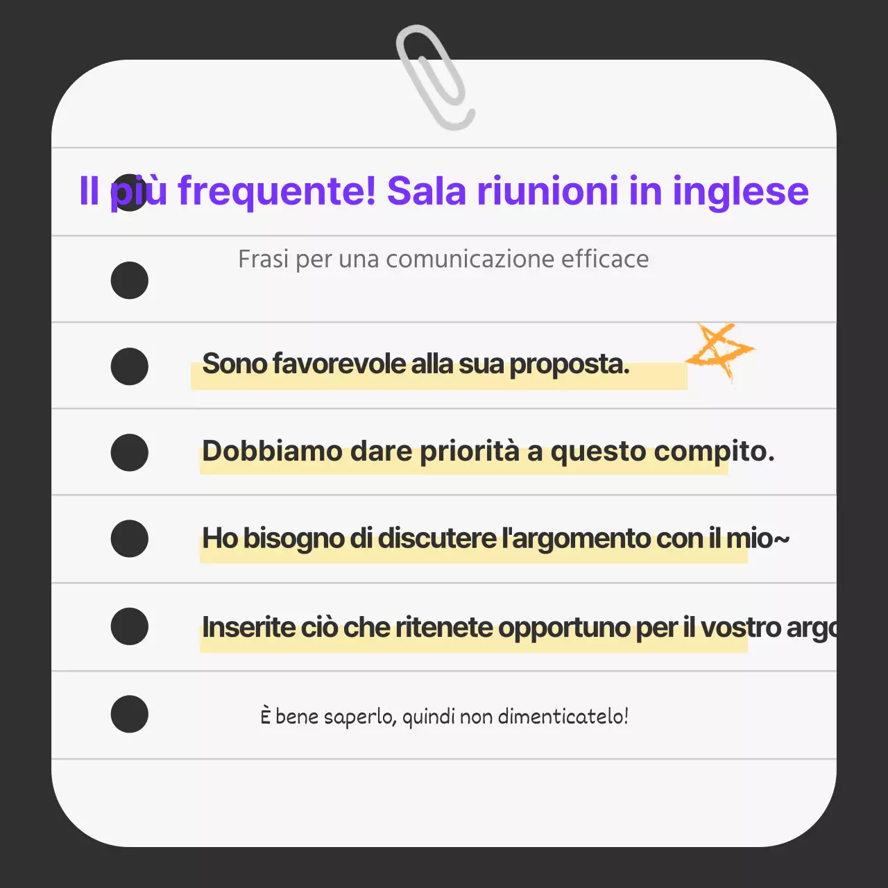 Promuovere un inglese commerciale semplice in bianco e nero e in viola