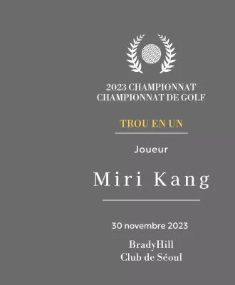 Plaque du gagnant d'un trou d'un coup au golf avec balle de golf et couronne de laurier (illustration)