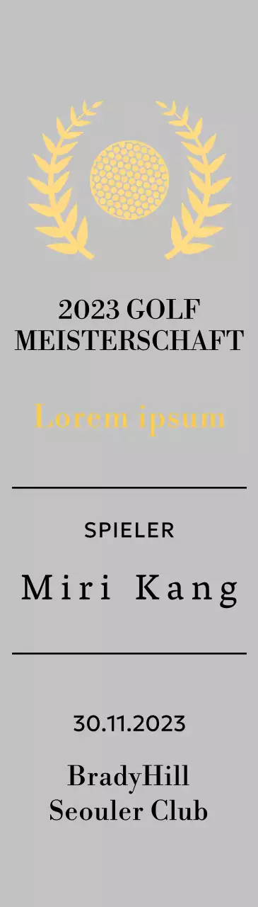 Golf Hole-in-One-Spieler-Siegerplakette mit Golfball und Lorbeerkranz Illustration