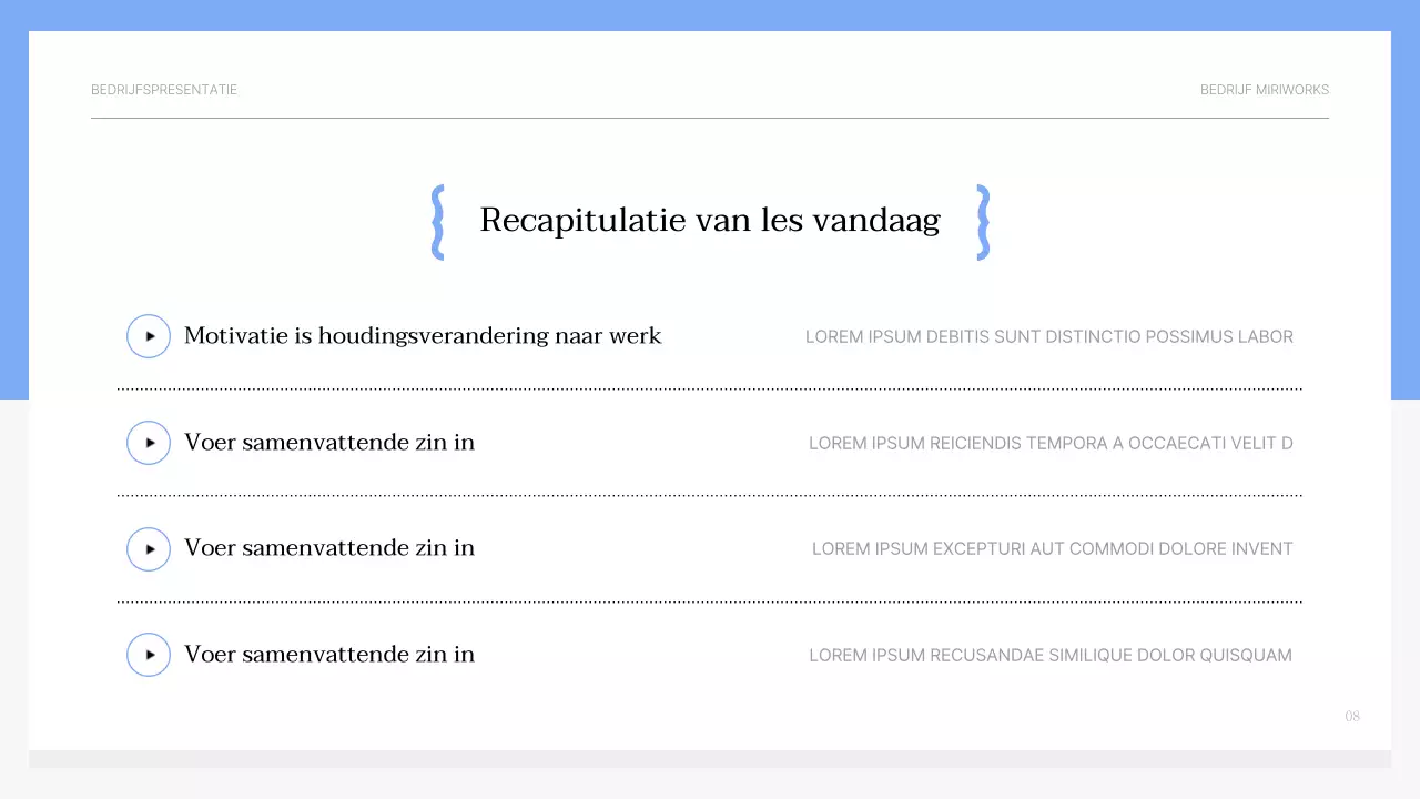 Eenvoudig lichtblauw en grijs motiverend trainingsmateriaal