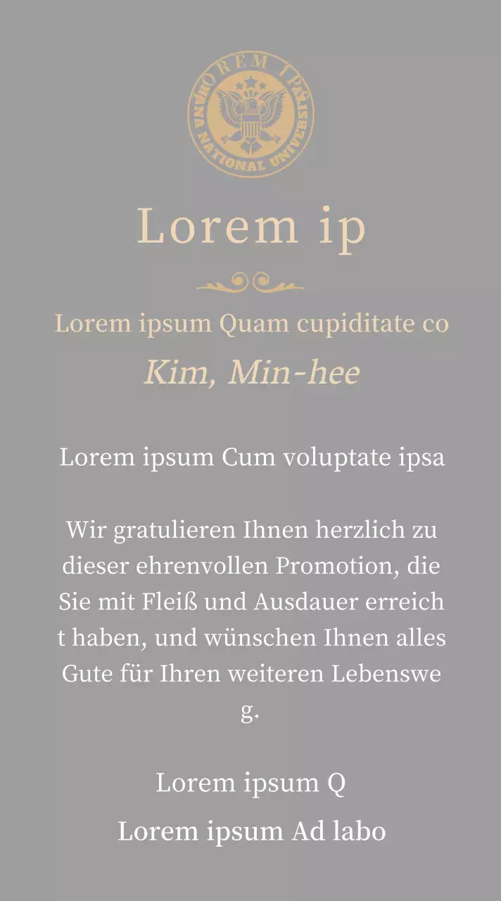 Luxuriöse Abschlussplakette mit Schullogo und Goldverzierung