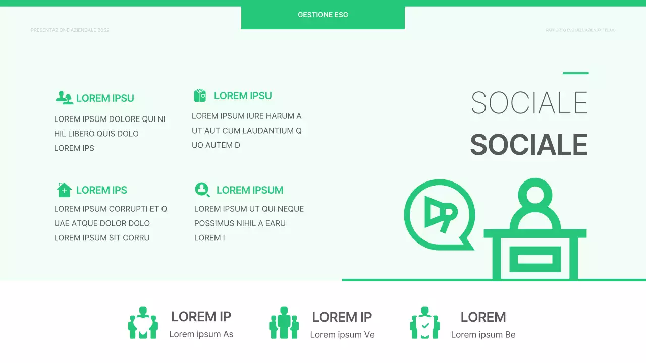 Un semplice rapporto ESG aziendale in bianco e nero