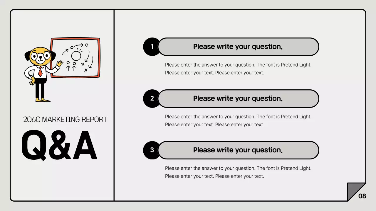 A simple marketing report in gray and white