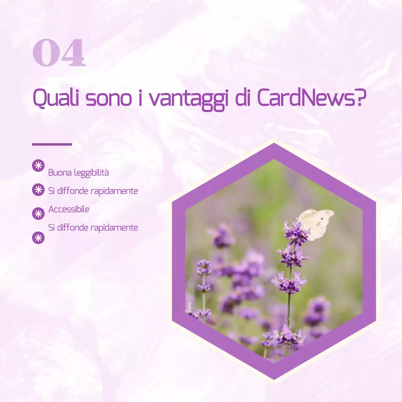 Un post di marketing minimalista in viola