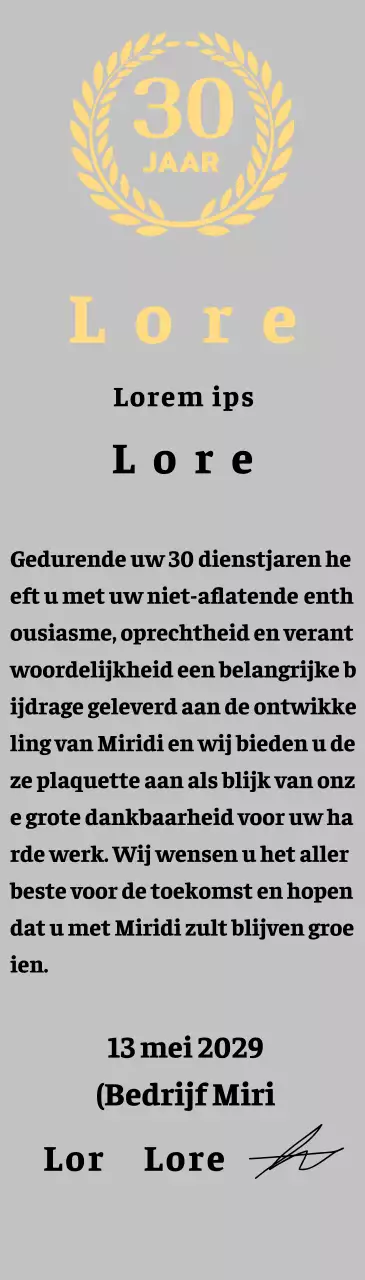 Bedrijfsbord met lauwer symbool concept