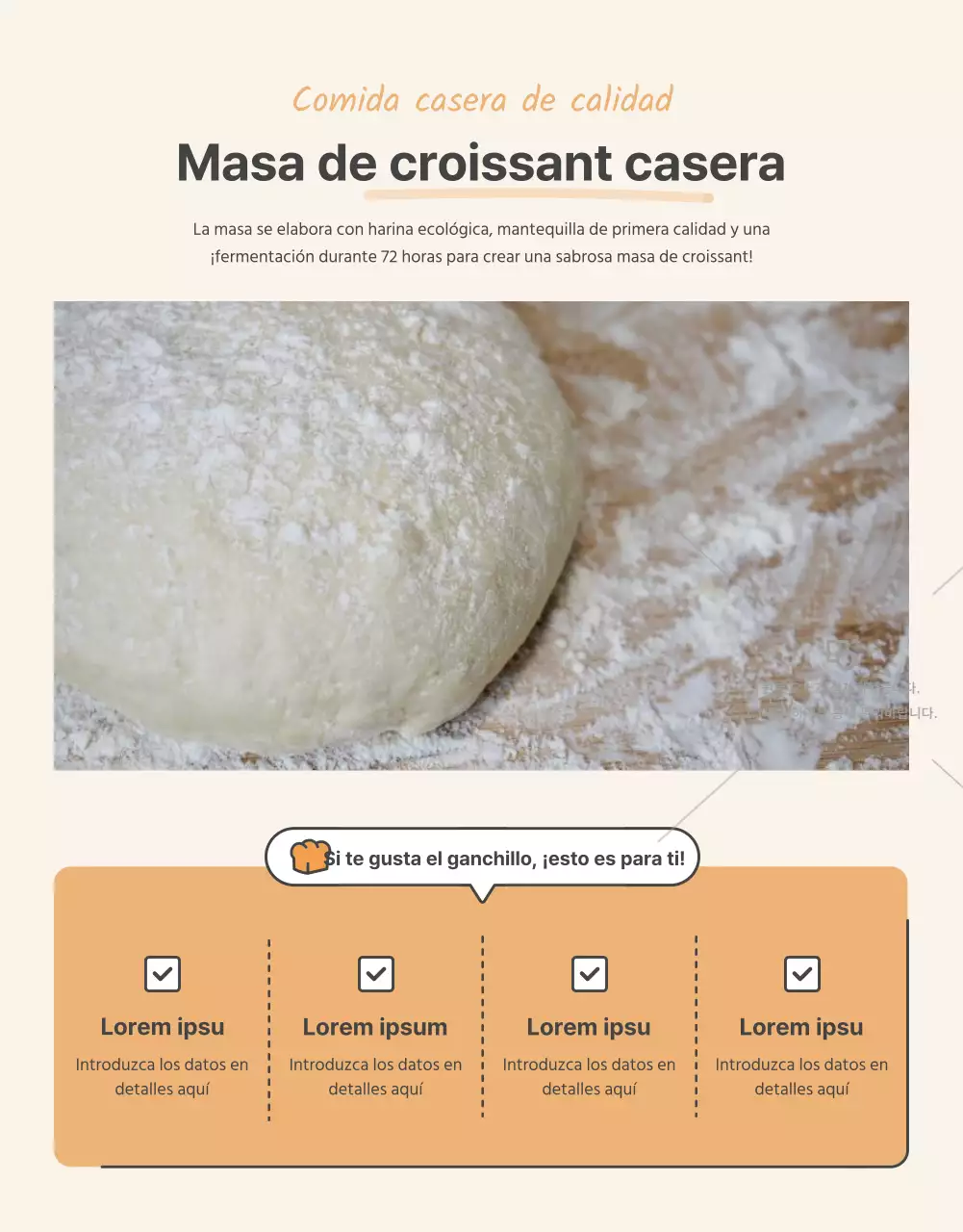 Promover la venta de un cuello básico de ganchillo naranja y beige