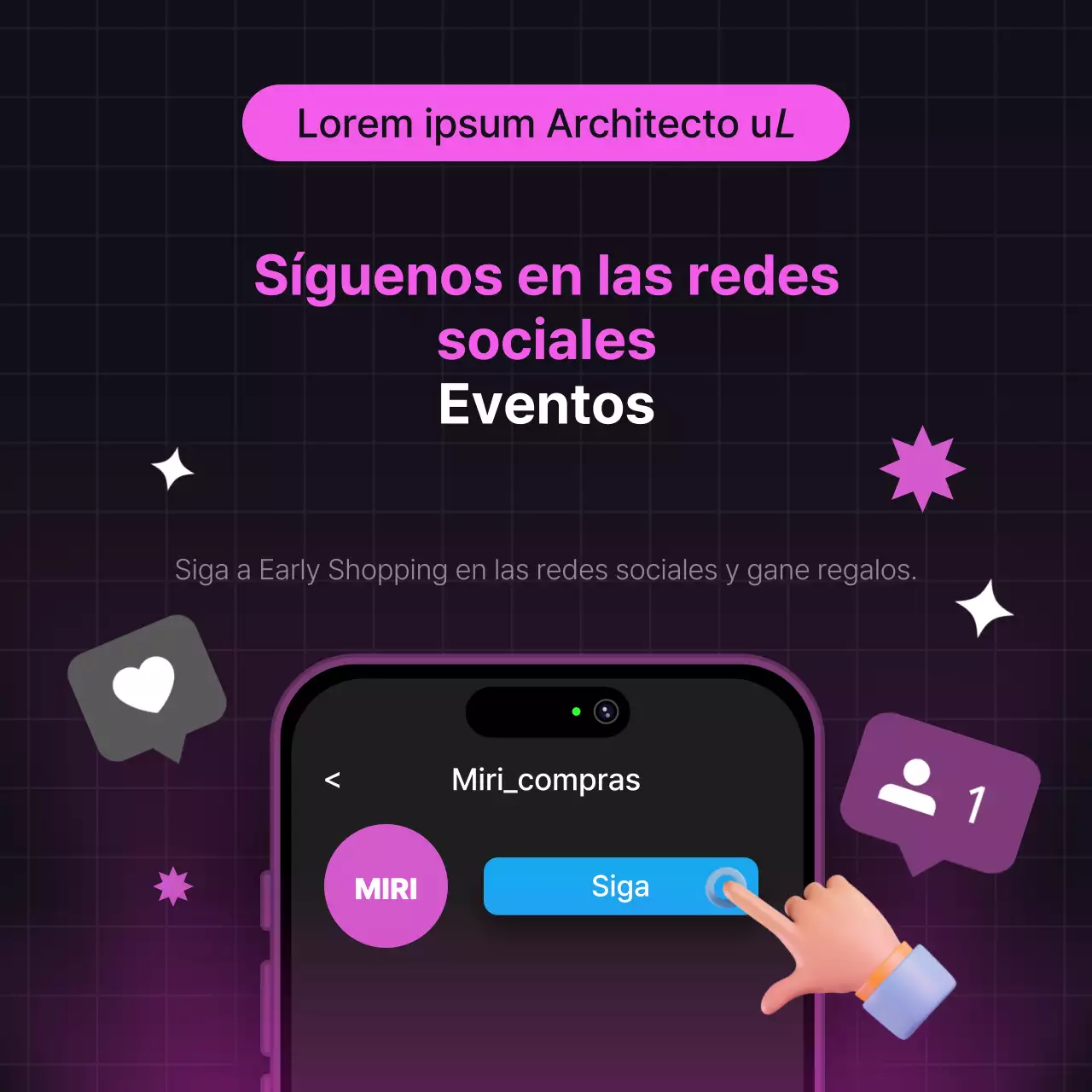 Los anuncios de eventos en rosa fuerte siguen la moda