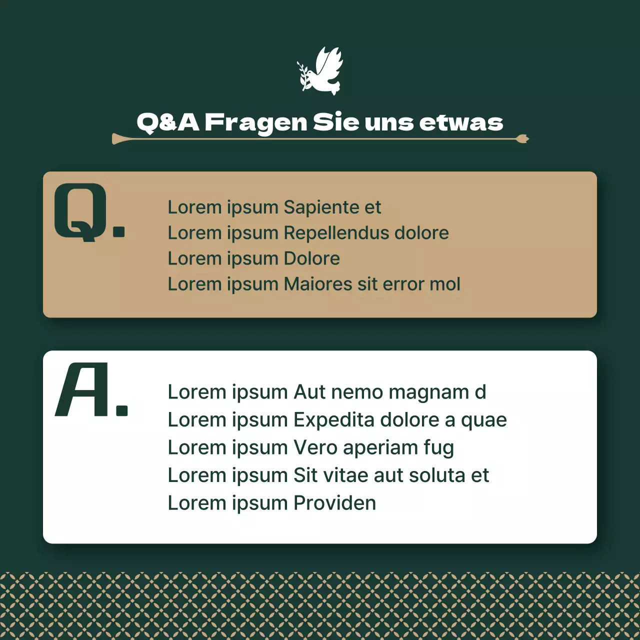 Werbung für eine moderne Anwaltskanzlei in Khaki und Gold