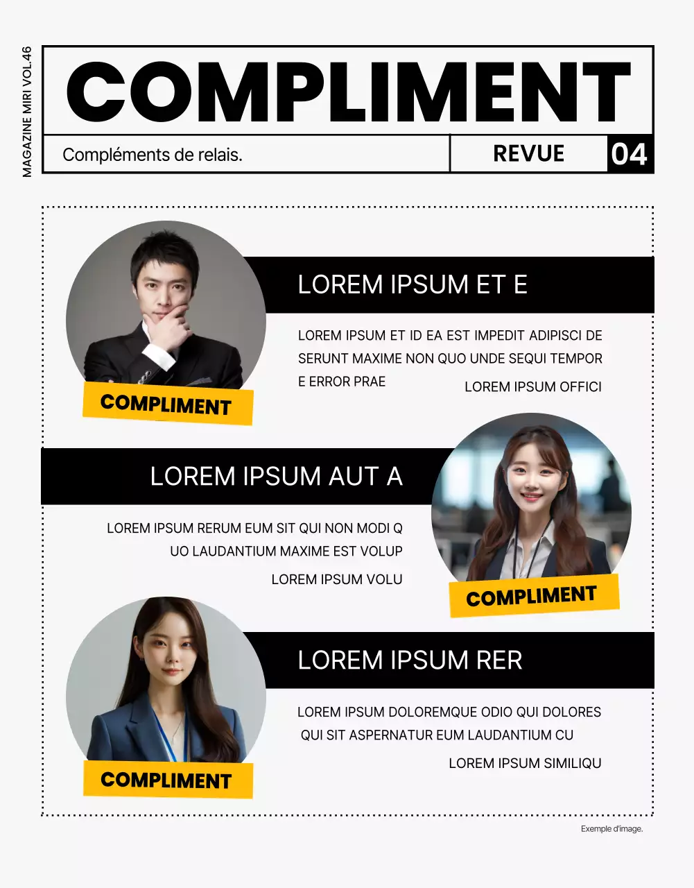 Magazine interne d'entreprise moderne en gris et noir