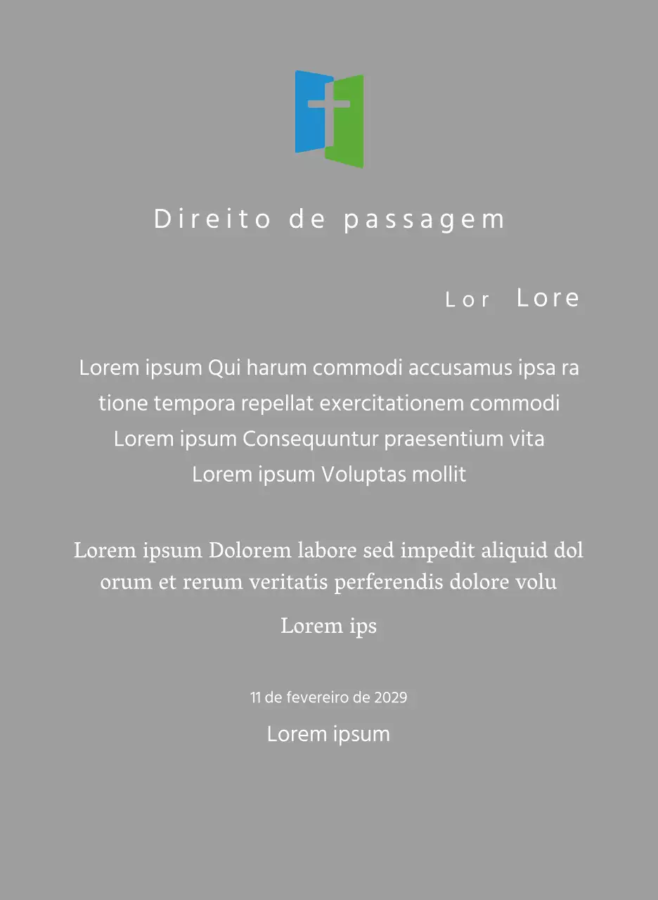 Conceito de placa com logótipo de igreja
