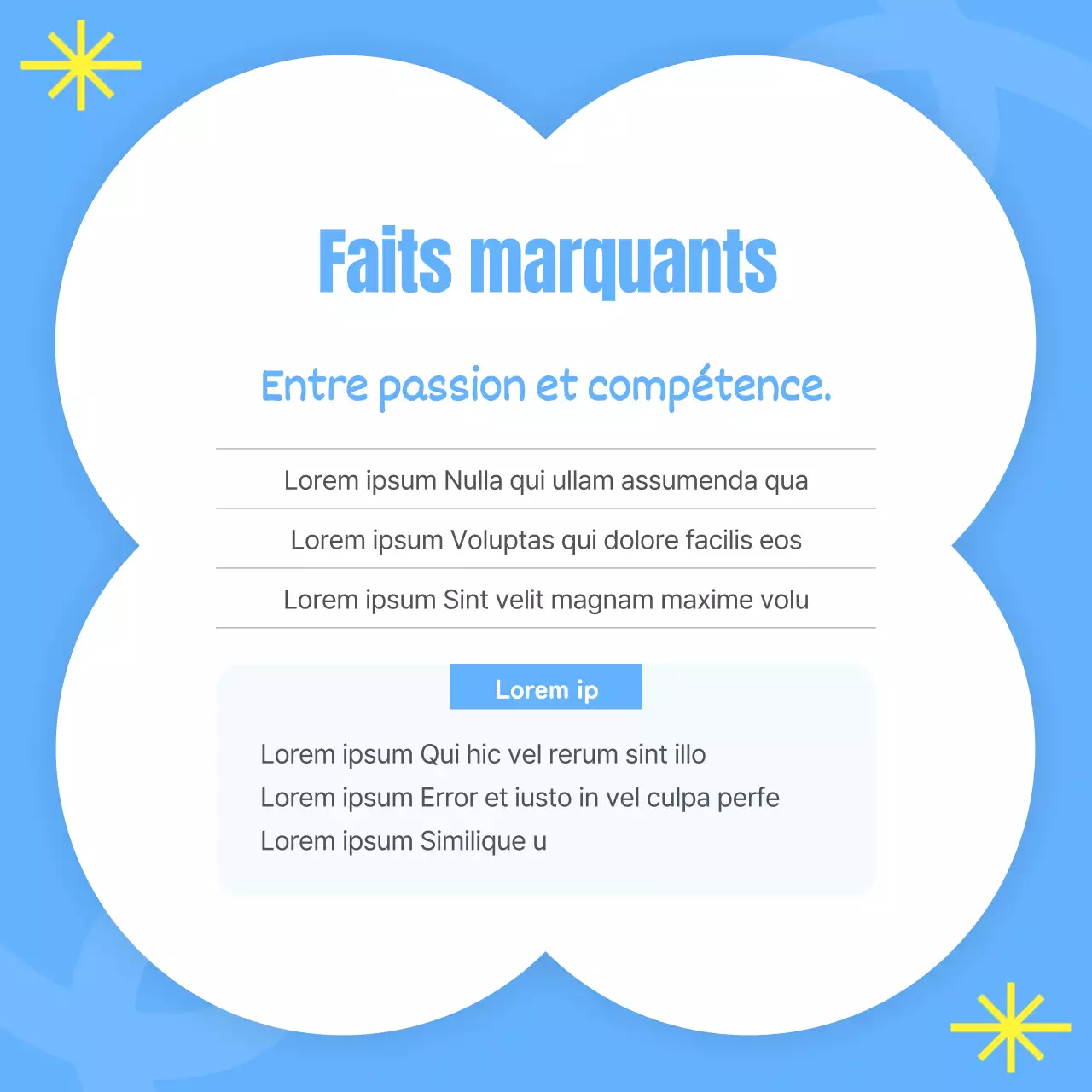 Un guide de conseils kitsch bleu clair et jaune