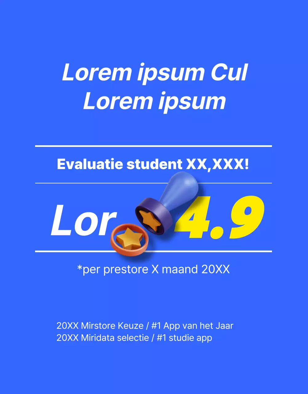 Een kitscherige blauw met gele Engelse les promoten