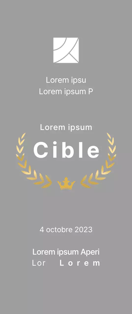 Plaque du lauréat du concept de concours avec illustration de lignes de laurier et de couronne