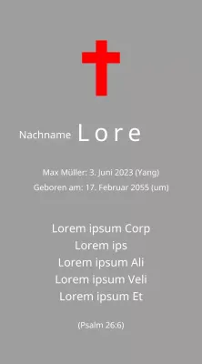 Christliche oder katholische Grabtafeln mit biblischen Versen