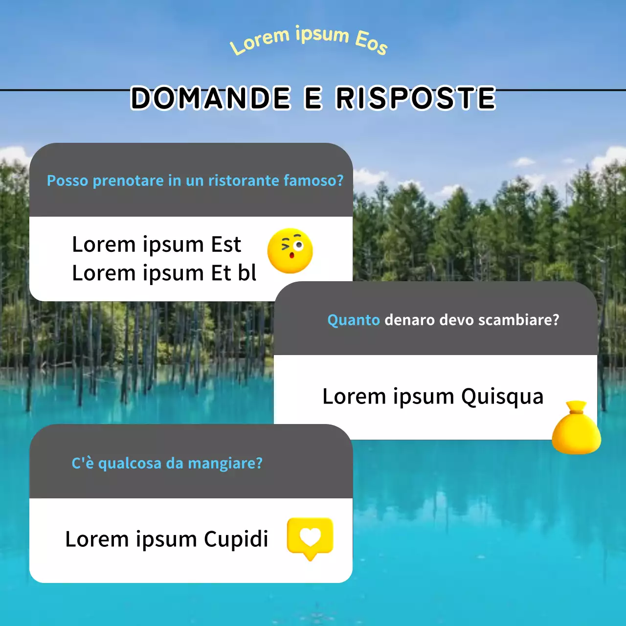 Consigli di viaggio all'estero in giallo e azzurro