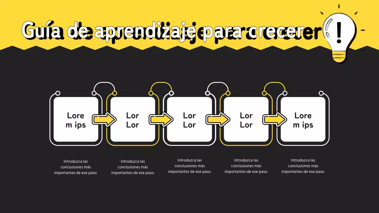 Guía de formación para el aprendizaje moderno en amarillo y negro