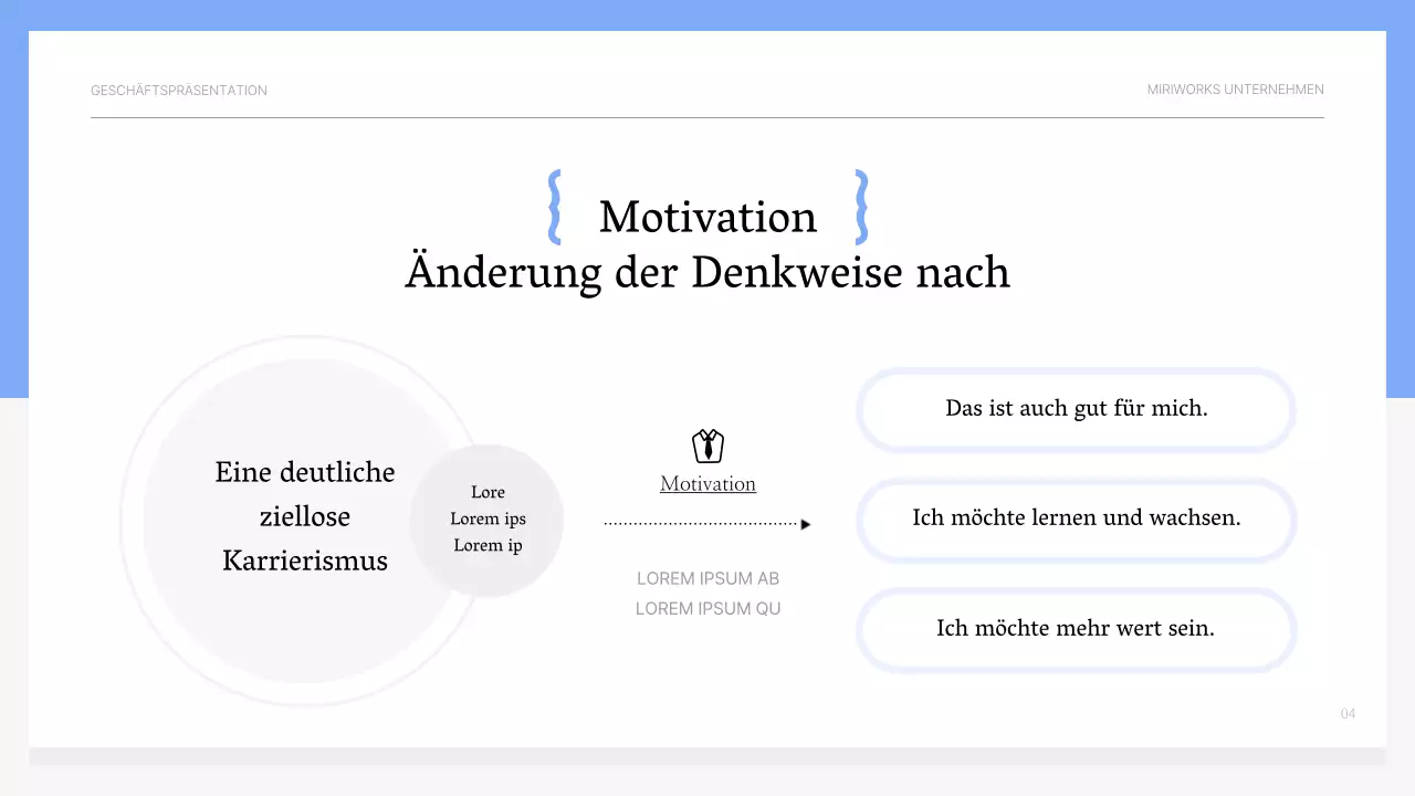 Einfache hellblaue und graue motivierende Schulungsunterlagen