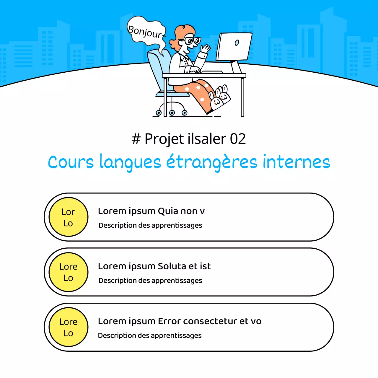 Guide pour un programme simple de formation sur le lieu de travail (bleu et jaune)