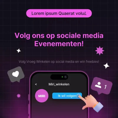Hot pink, trendy volg advertenties voor evenementen