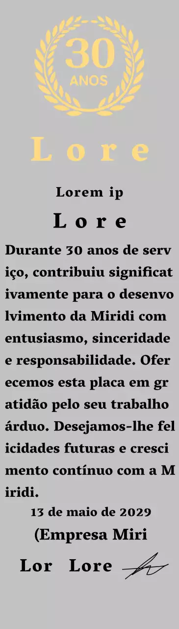 Placa de serviço longo empresarial com conceito de símbolo de louro