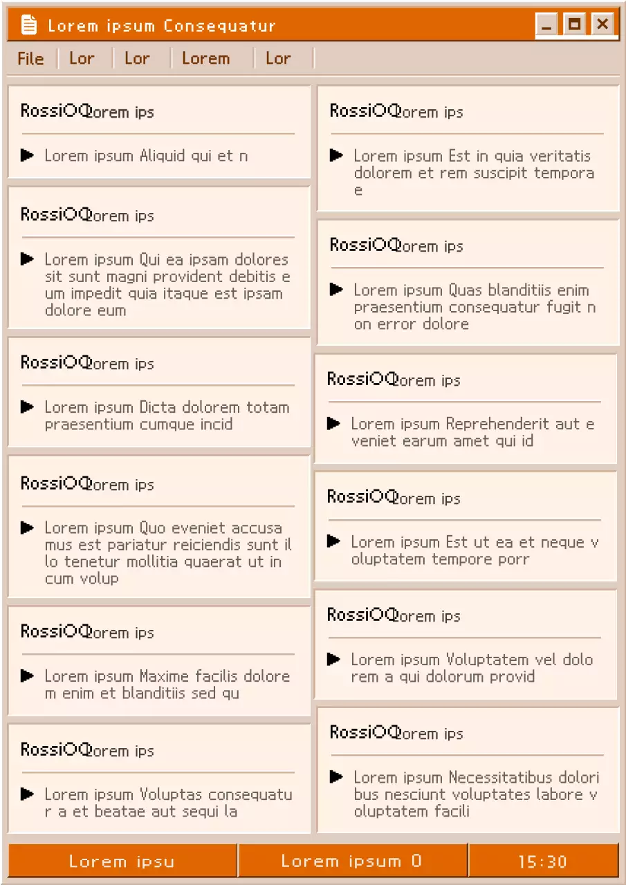 Una semplice postazione aziendale in carta da rotolo in arancione e beige