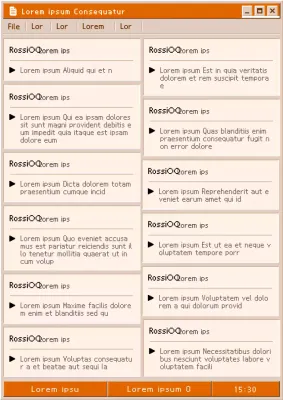Una semplice postazione aziendale in carta da rotolo in arancione e beige