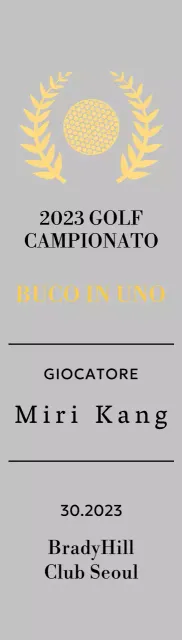 Targa per il vincitore del golf hole-in-one con illustrazione di pallina da golf e corona d'alloro