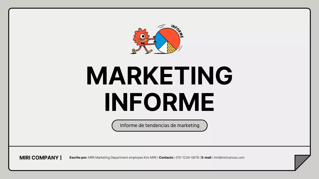 Un sencillo informe de marketing en gris y blanco